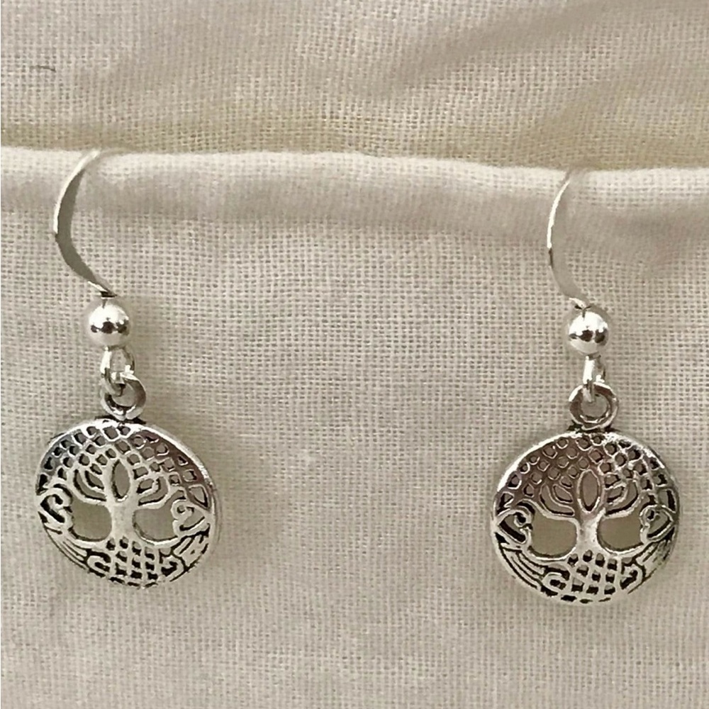 .925 Sterling Silver Tree of Life Earrings